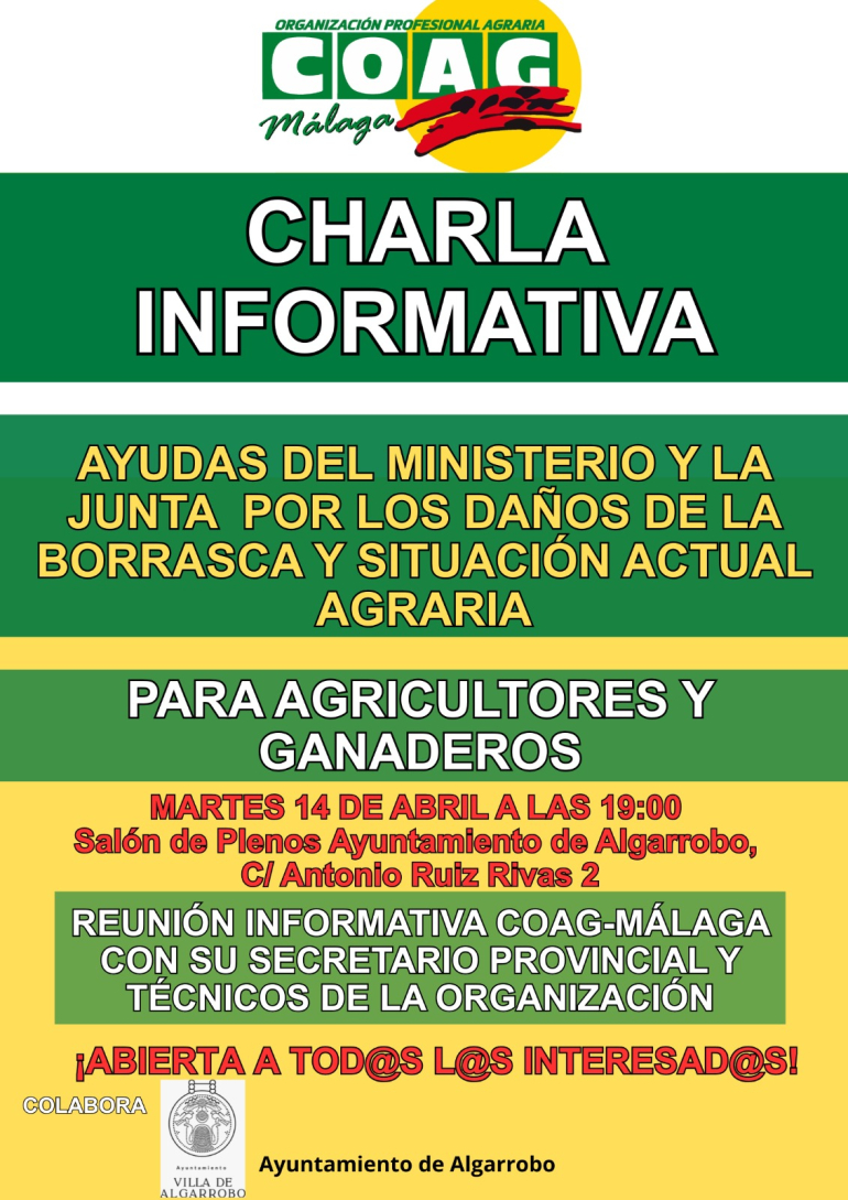 Ayudas del Ministerio y la Junta por los daños ocasionados por la borrasca y Situación actual agraria